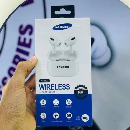ایرپاد هندزفری بلوتوثی JBL و سامسونگ Air R03 باکیفیت *دوگوش*همراه باکیس و کابل*باتری بزرگ با گارد