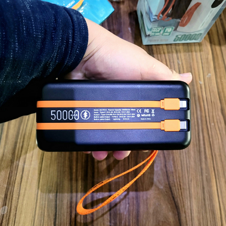 پاوربانک غول 50000mAh هزار اصلی 22/5 فست 6 خروجی 4.5 امپر کمپینگ شرگتی