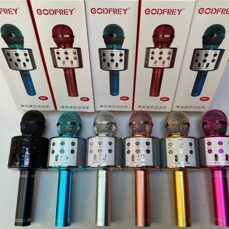 اسپیکر میکروفن بلوتوث دار اصلی GOODFREY WS 858 شارژی در 8 رنگ جذاب میکروفون بلندگو ارسال فوری