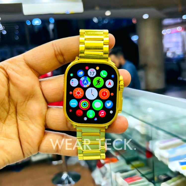 ساعت هوشمند X53ULTRA3 گلد فلزی هفت بند تمام صحفه بالاترین کیفیت بازار تمامی قابلیت ها درجه یک