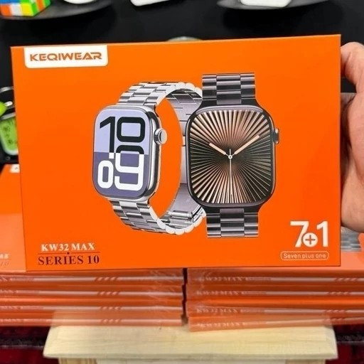 ساعت هوشمند7بند KW 32 MAX بند فلزی امولد سری ده 2026 کیفیت (فروش به قیمت عمده)