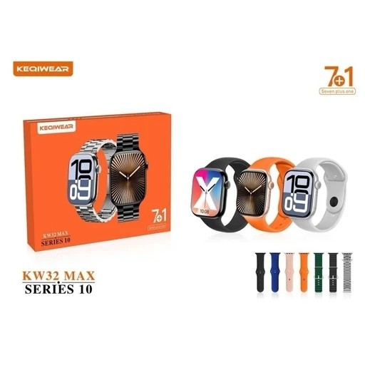 ساعت هوشمند7بند KW 32 MAX بند فلزی امولد سری ده 2026 کیفیت (فروش به قیمت عمده)