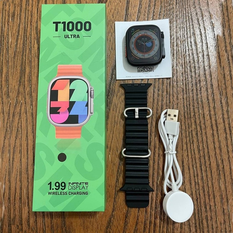 ساعت هوشمند T1000 اصلی 2024 بالاترین کیفیت بازار ++A اورجینال تمام صحفه
