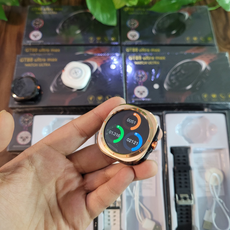 ساعت هوشمند GT88 ULTRA MAX گرد دو بند سوپر امولد بالاترین کیفیت بازار فروش تک به قیمت عمده درجه یک