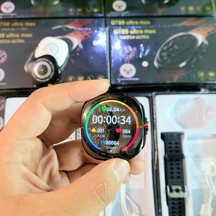 ساعت هوشمند GT88 ULTRA MAX گرد دو بند سوپر امولد بالاترین کیفیت بازار فروش تک به قیمت عمده درجه یک