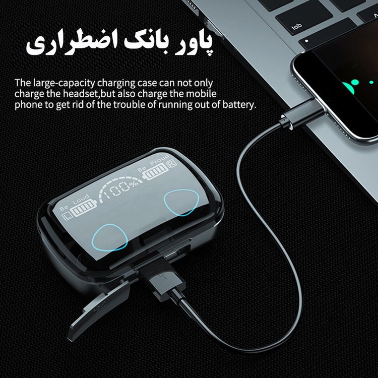 ایرپاد M10 اورجینال شارژ بالا لمسی ورژن 5/3 میکروفن عالی گیمینگ ضدآب پاوربانک دار کیفیت درجه یک صحفه نمایش دار