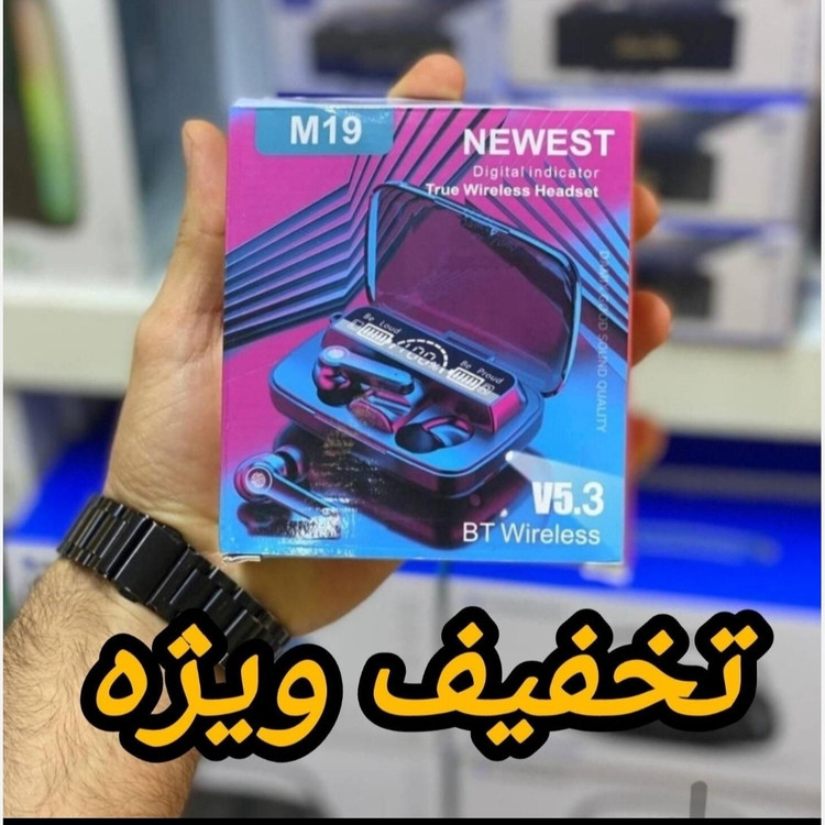 ایرپاد M19 گیمینگ ضد آب اورجینال 2026 پاوربانک دار کیفیت درجه یک بلوتوث نسخه 5/3 صحفه نمایش دار ارسال فوری