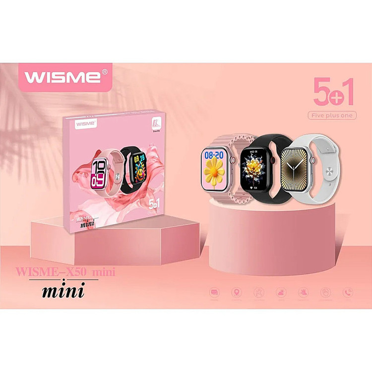 ساعت هوشمند 38 میلیمتری ویسمی مدل X50 MINI با بند سیلیکونی