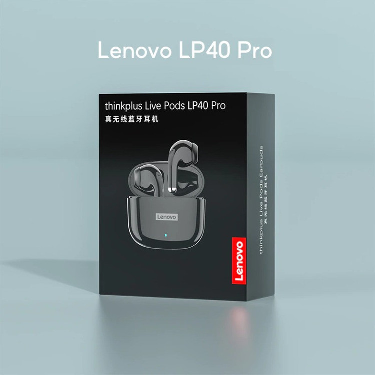 هدفون بلوتوثی لنوو مدل SGN EARPHONE PRO BUDS LP40 ایرپاد هدست هندزفری پاوربانک هولدر شارژر ساعت هوشمند