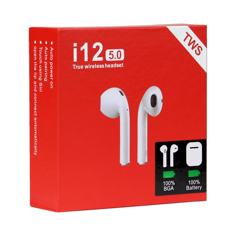 ایرپادi12 هدست بلوتوثی تی دبلیو اس مدل I12 - RB